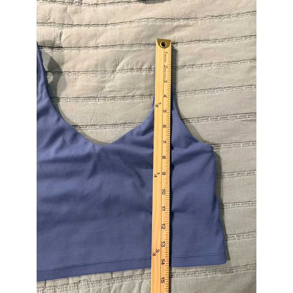 OFFLINE by Aerie Real Me Longline Sports Bra Blue V-Neck Crop Top Medium - Picture 5 of 6